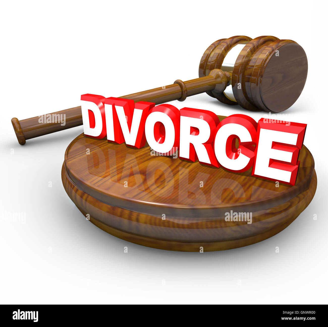 Divorce Word Gavel Attorney Justice Settlement Stock Photo