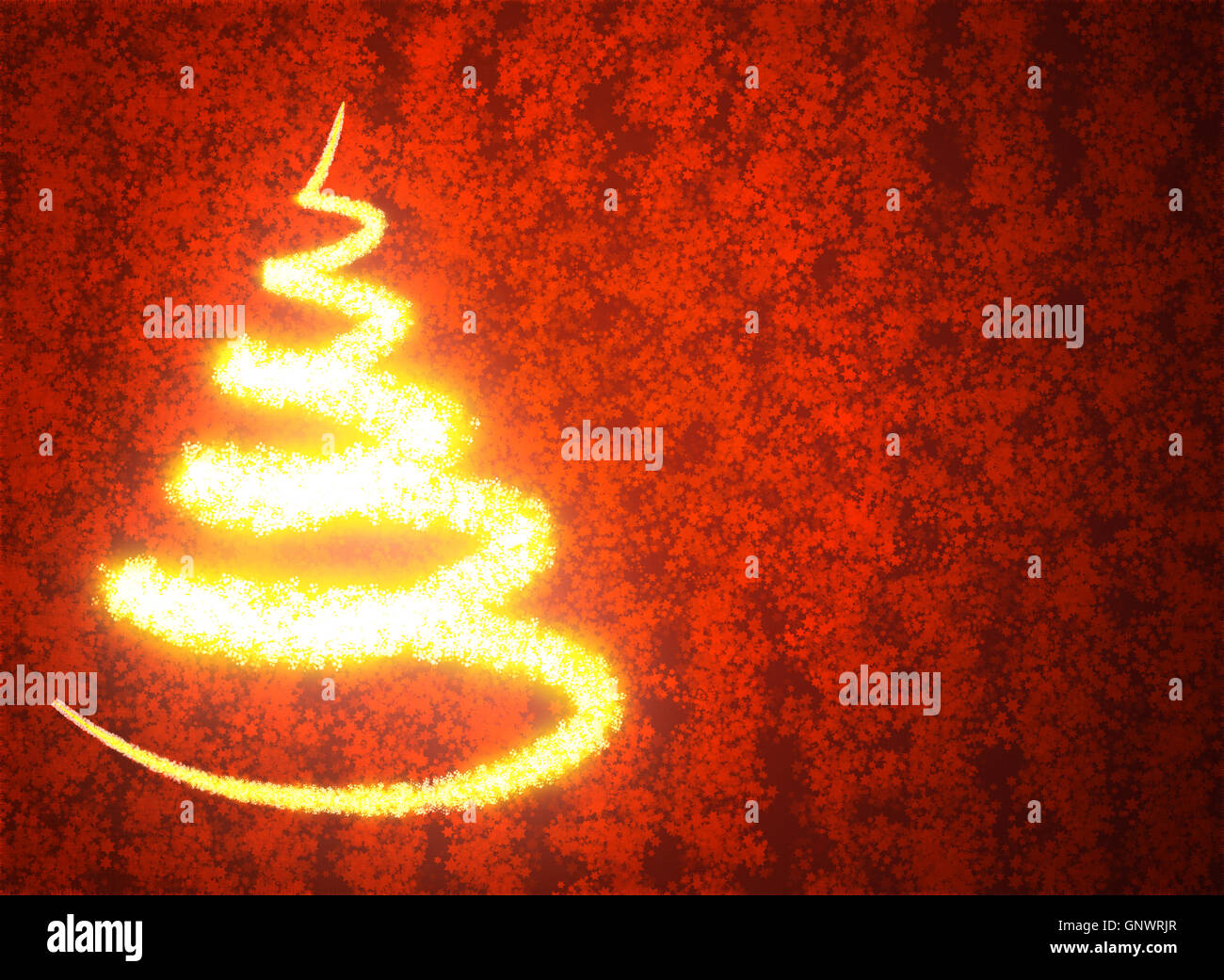 Abstract golden christmas tree on red background Stock Photo - Alamy