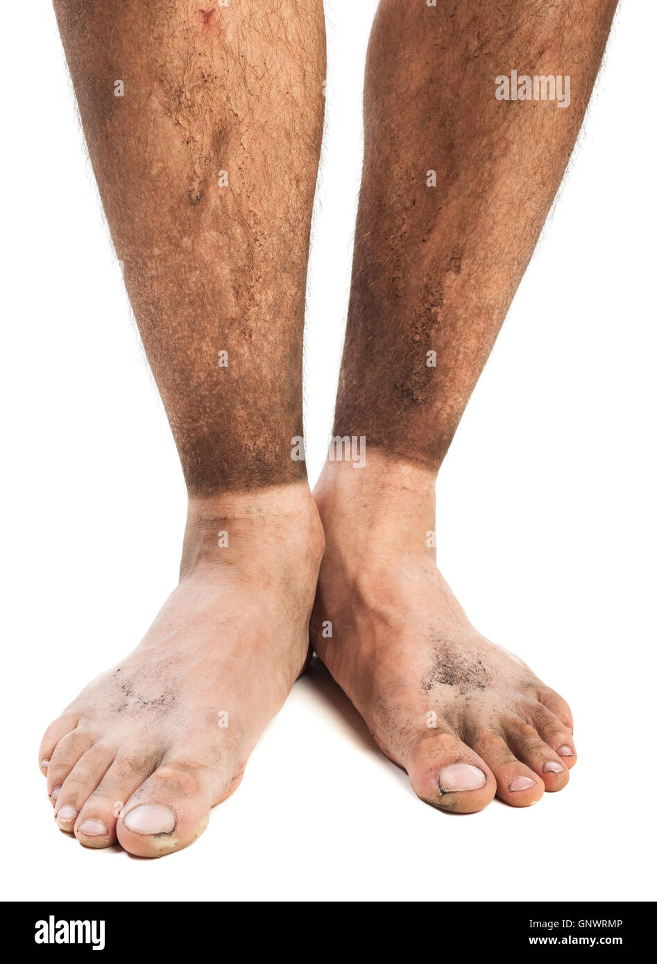 dirty feet Stock Photo