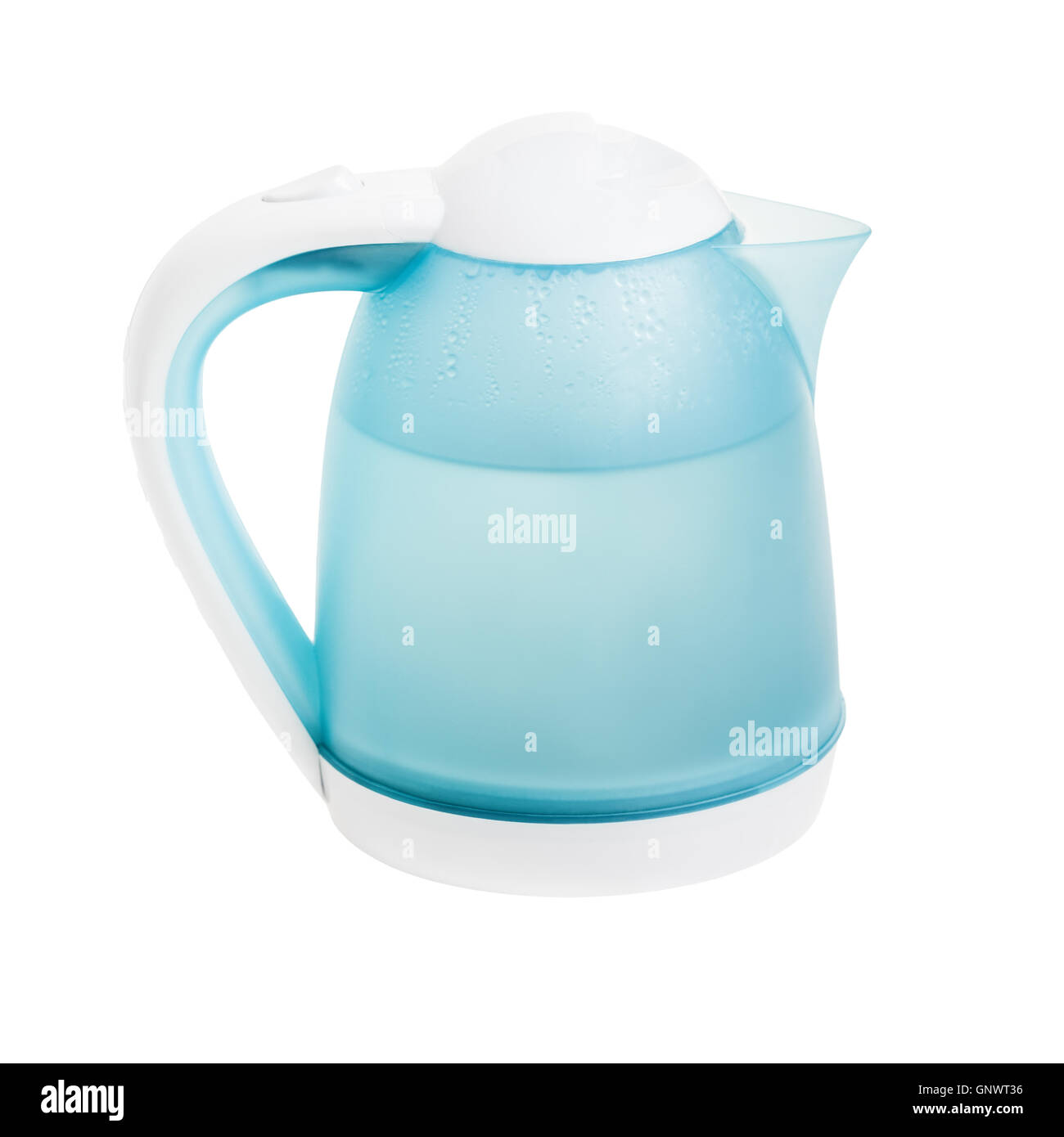 Hot water in electric kettle Stock Photo