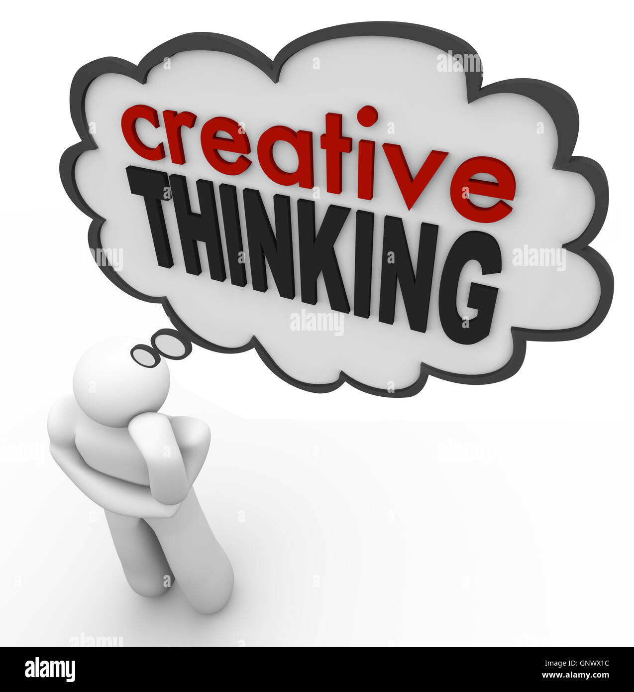 Creative Thinking Person Thought Bubble Brainstorm Idea Stock Photo