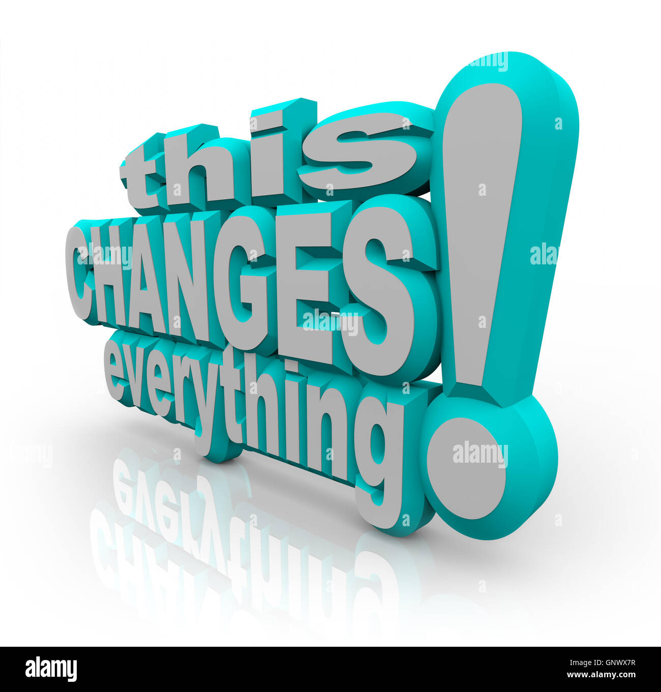 This Changes Everything Strategy Words to Improve and Evolve Stock Photo