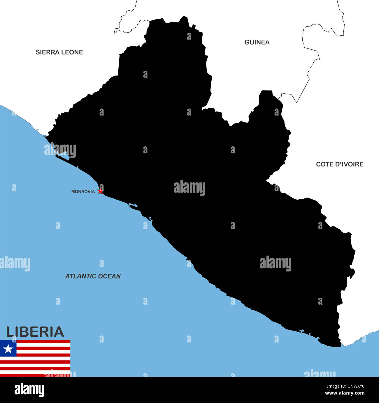 liberia map Stock Photo