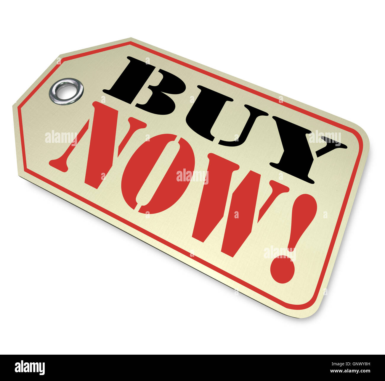 Buy Now Tag Attached to Sale Item Discount Merchandise Stock Photo