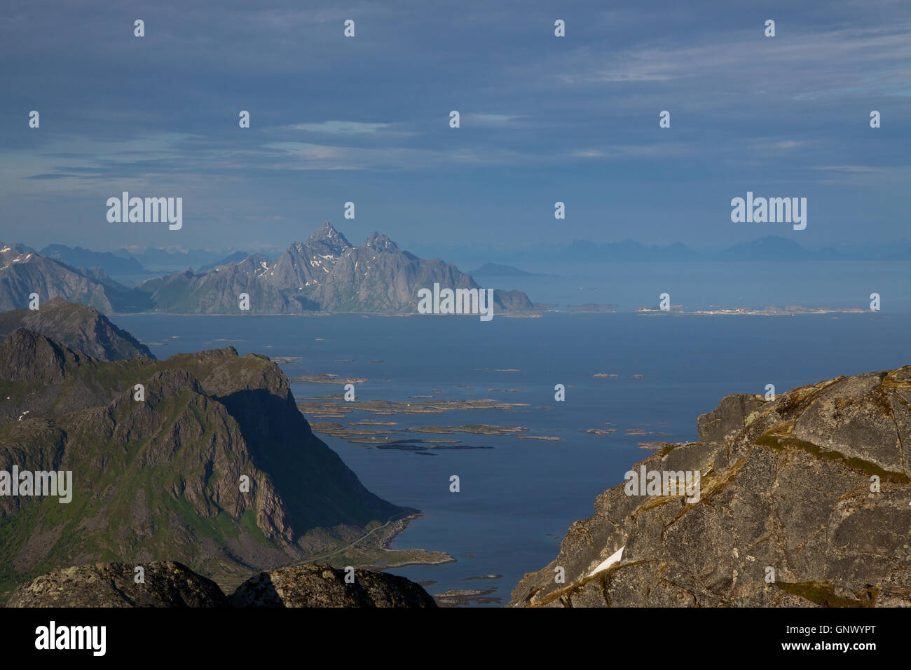 Aerial view fjord on lofoten hi-res stock photography and images - Alamy