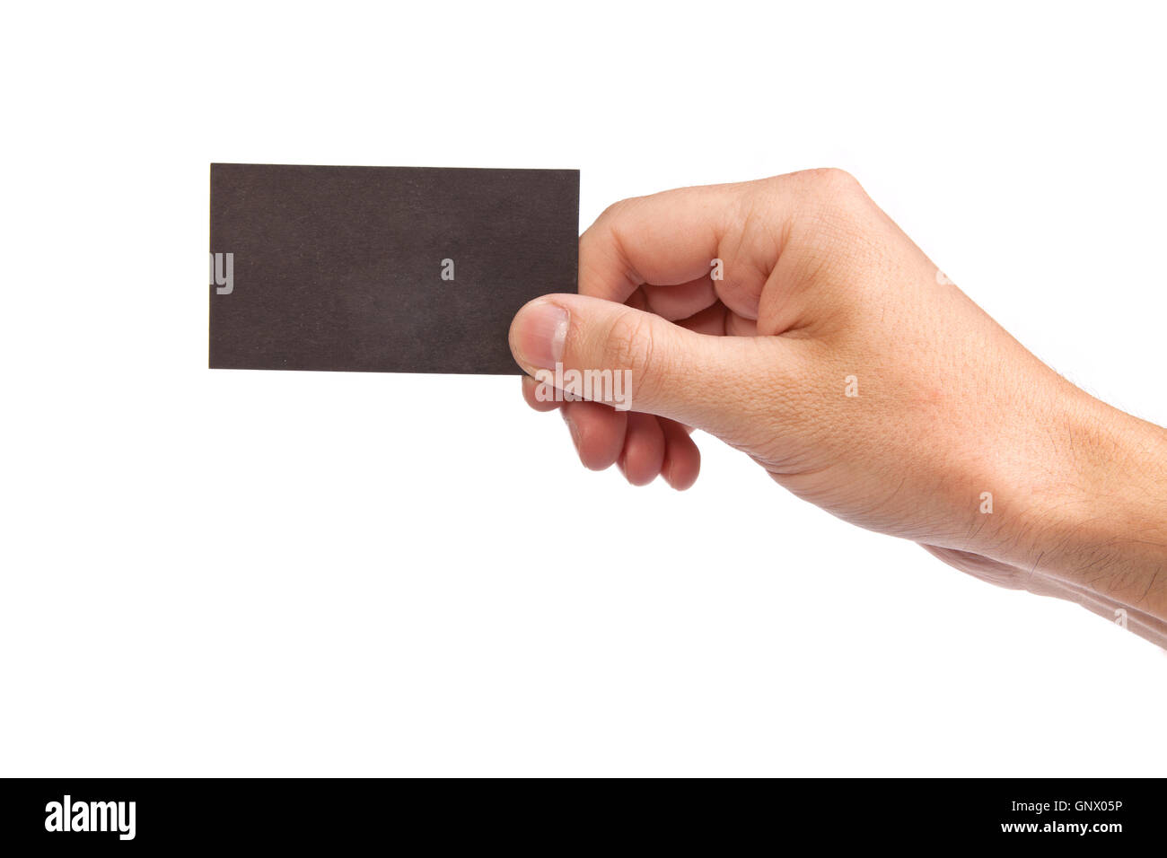 Businessman's hand holding blank business card Stock Photo - Alamy