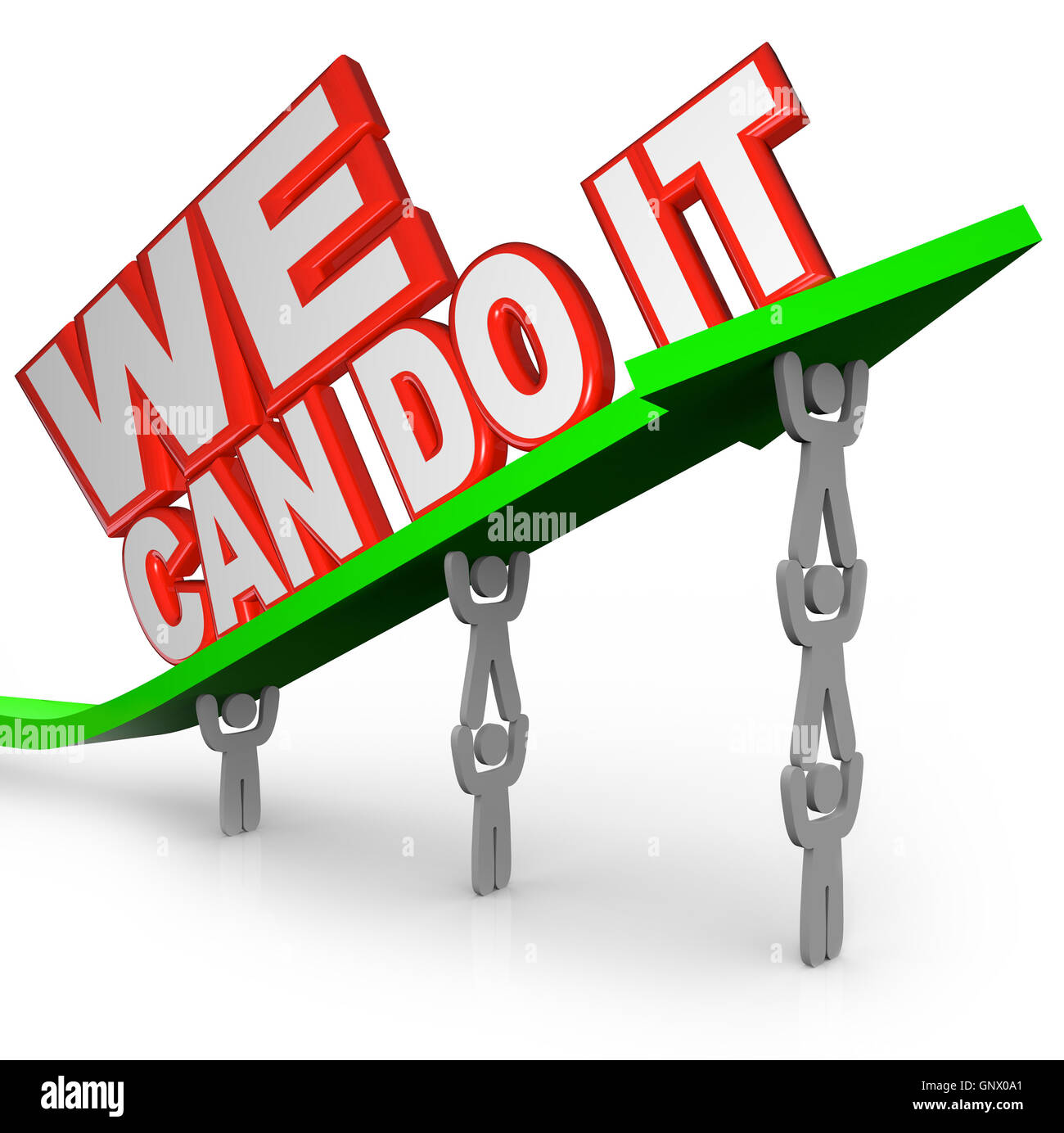 We Can Do It Team People Work Together Lifting Words Stock Photo