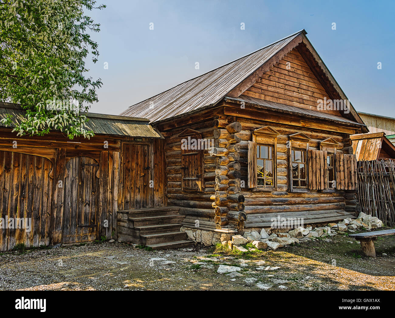 Old fashioned village wooden hi-res stock photography and images - Alamy