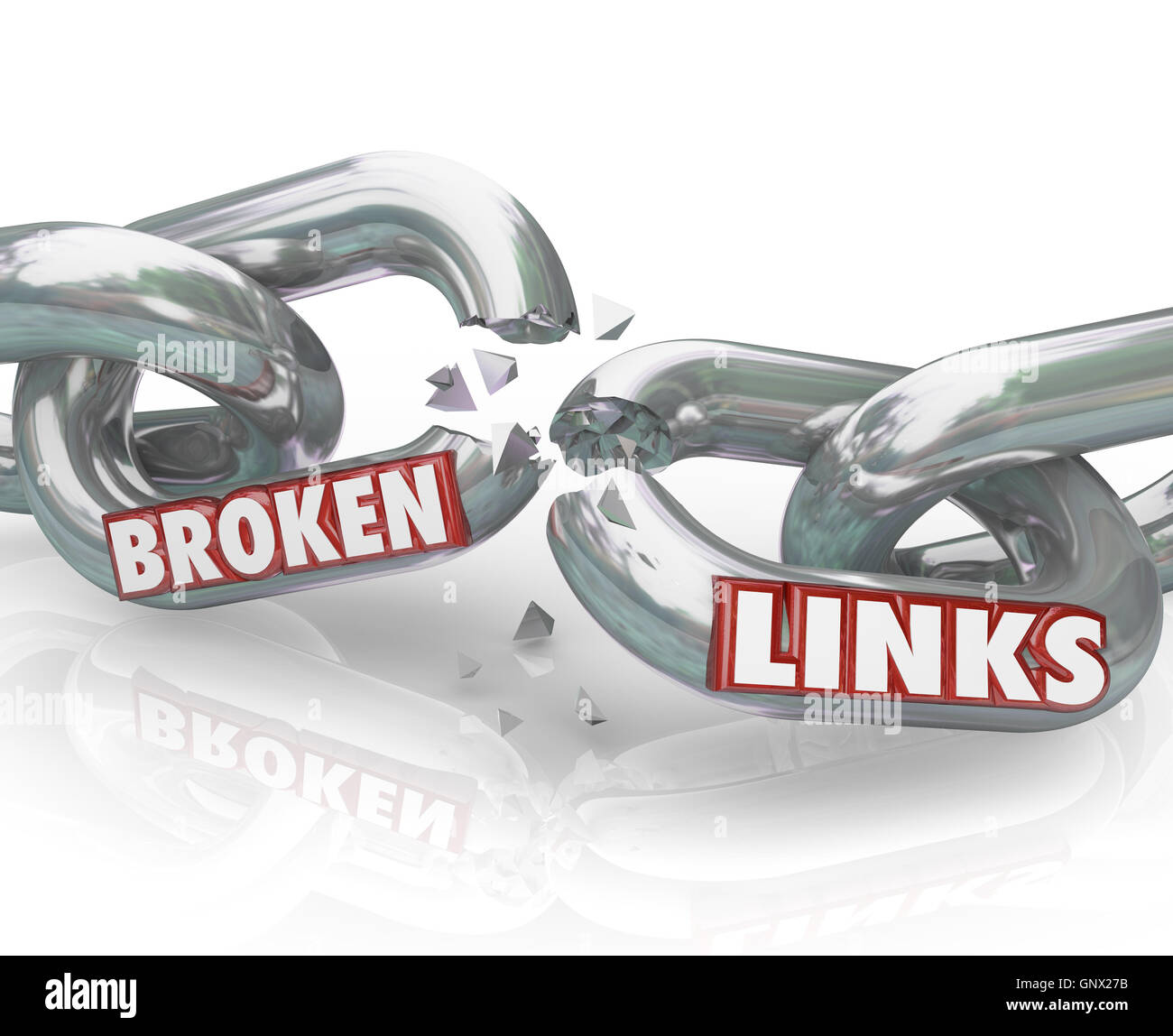 Broken Links Chain Separated Damaged Connections Stock Photo