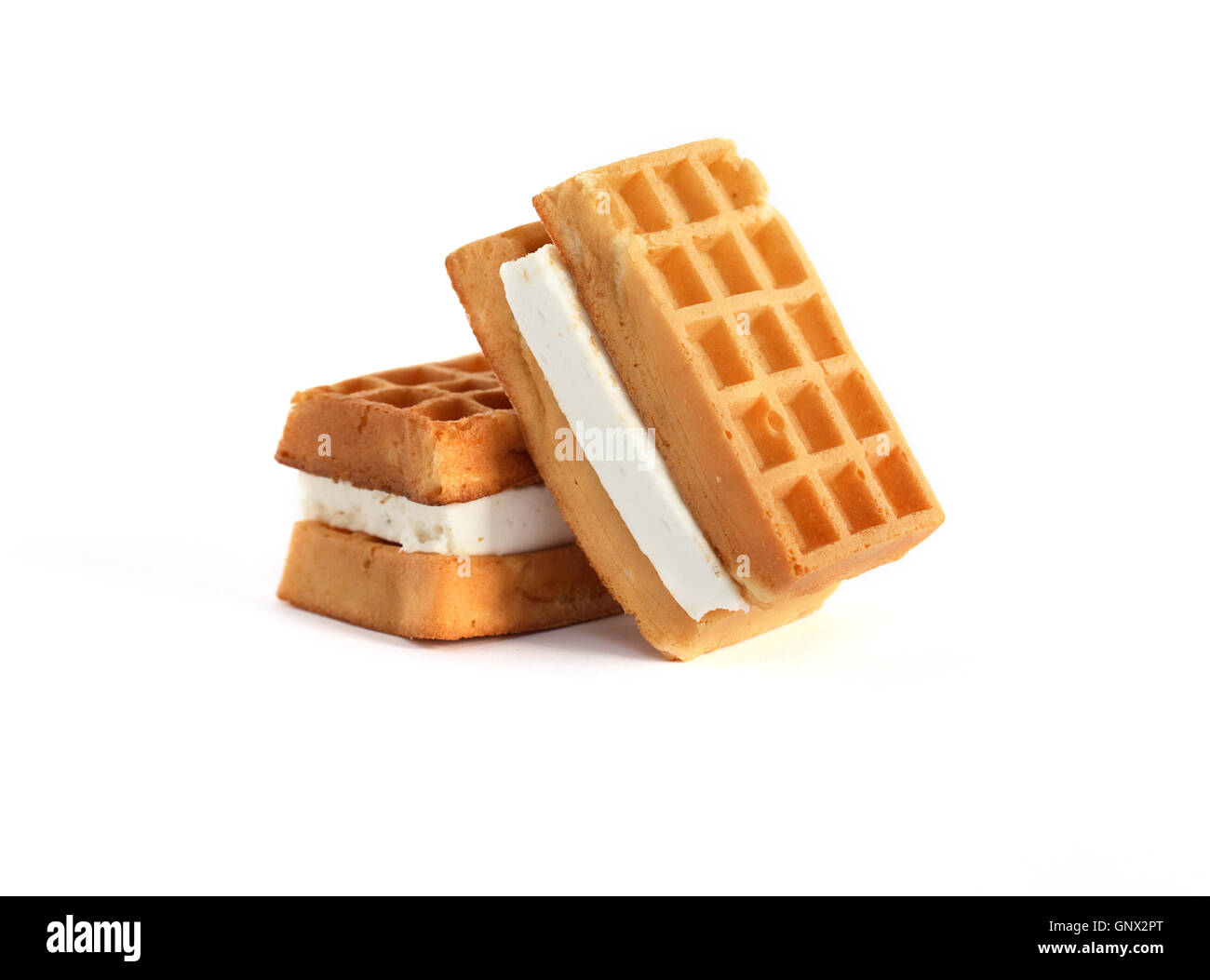 Waffles On White Stock Photo