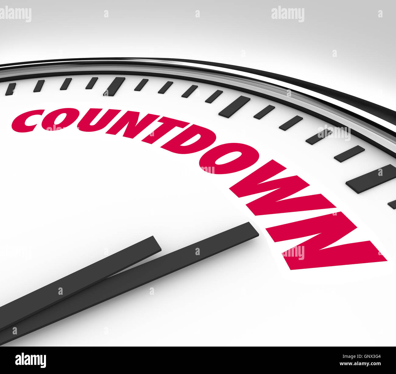 Countdown Clock Counting Down Final Hours and Minutes Stock Photo