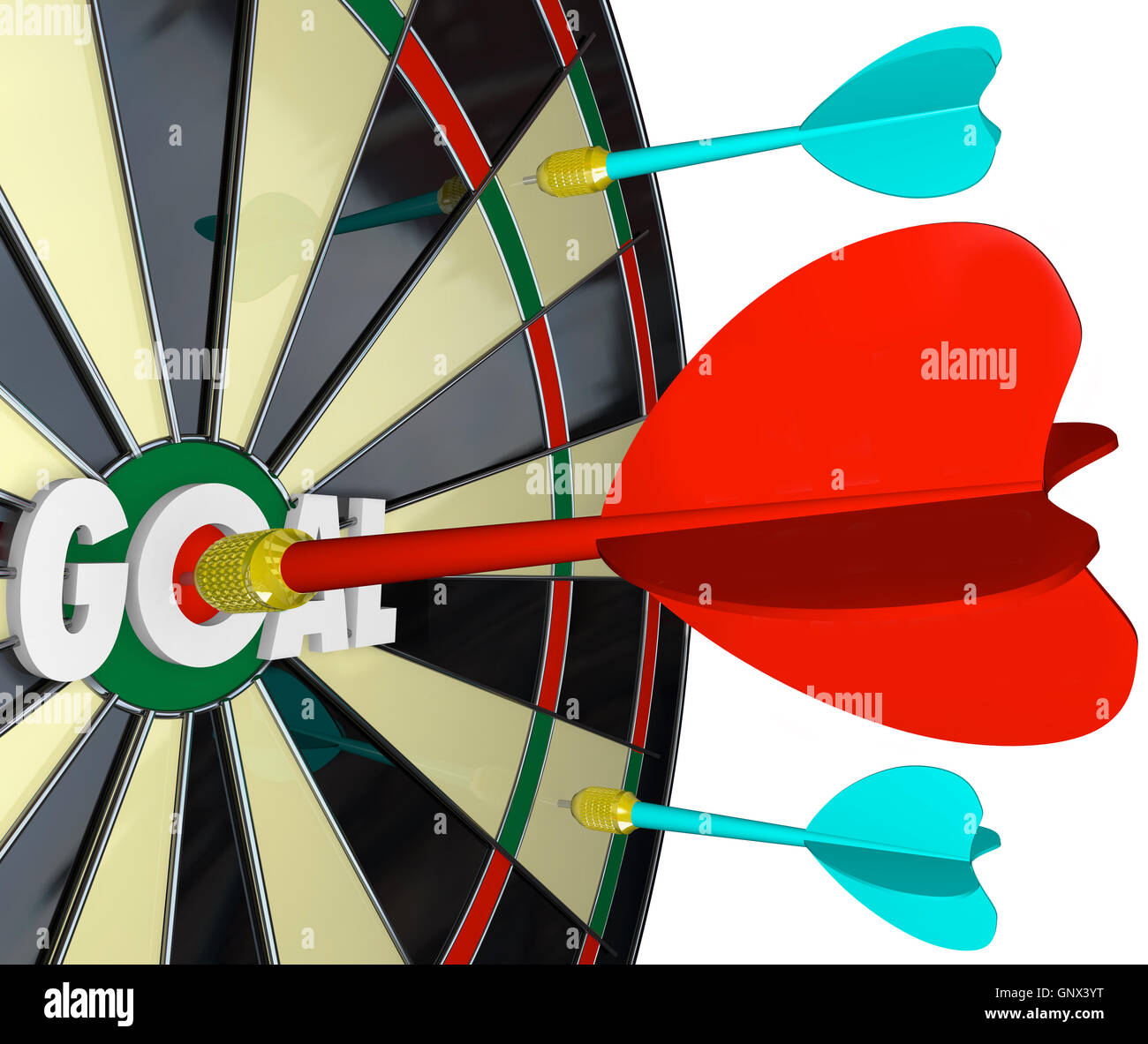 Goal Word on Dartboard One Player Wins Achieves Mission Stock Photo Alamy