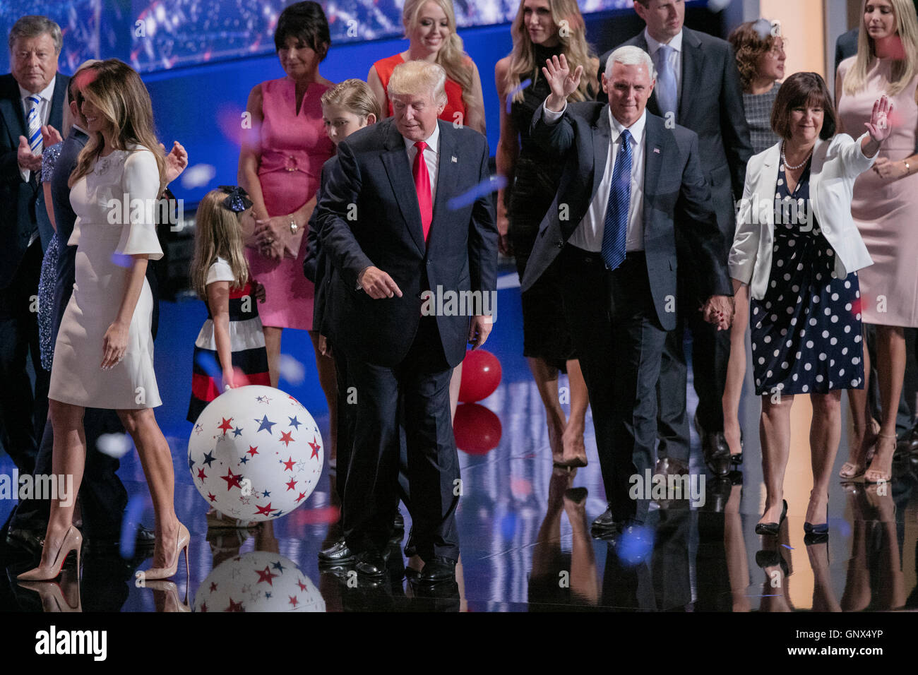 Cleveland, Ohio, USA, 21th July, 2016 The Balloon drop on the final night of the Republican National Convention Stock Photo