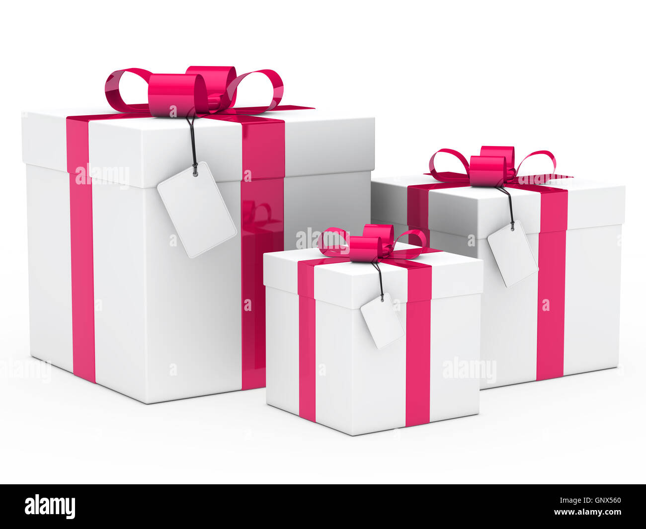 gift box pink ribbon Stock Photo Alamy