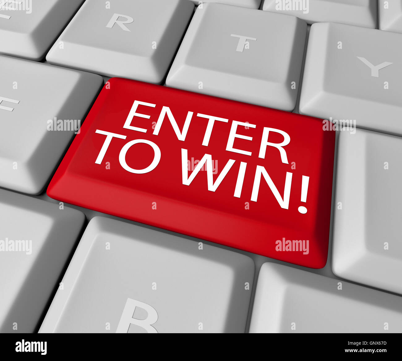 Enter to Win Contest Drawing Raffle Lottery Computer Key Stock Photo