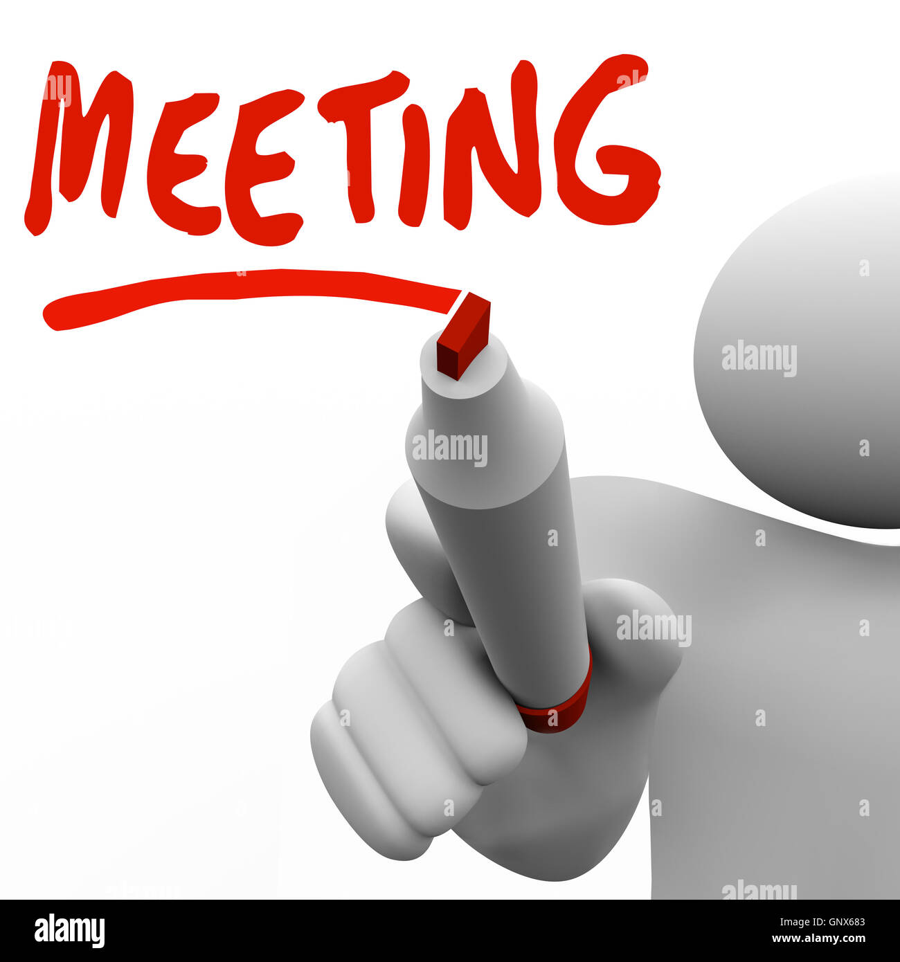 Meeting Word Man Writing on Board Discussion Meet Up Stock Photo