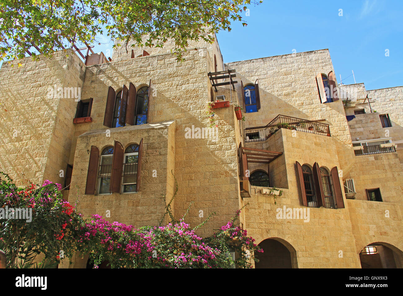 Apartment Complex inside the historic walls of Old Jerusalem Stock