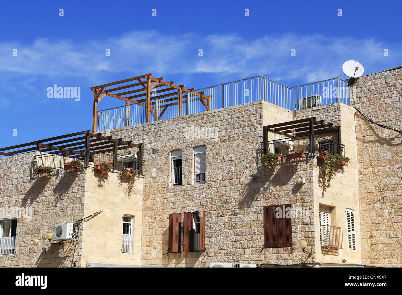 Apartment Complex inside the historic walls of Old Jerusalem Stock