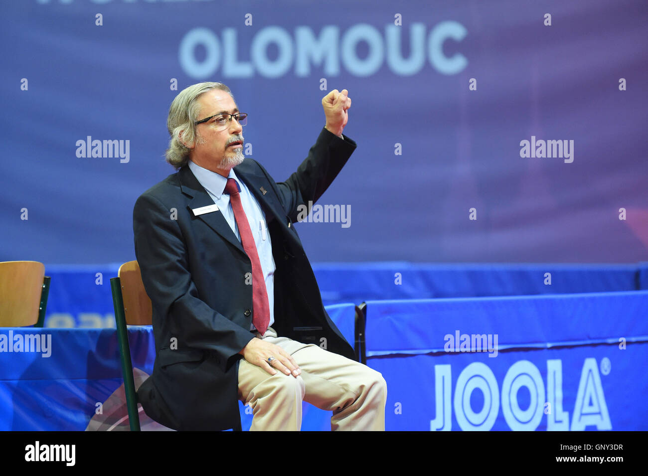 Olomouc, Czech Republic. 02nd Sep, 2016. Table tennis referee in action ...