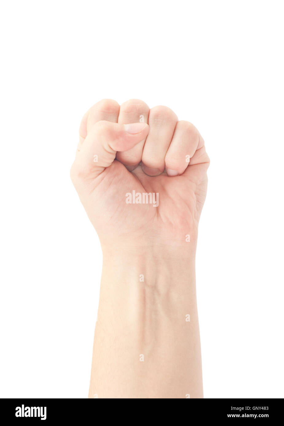 Fist. Gesture of the hand on white background Stock Photo - Alamy