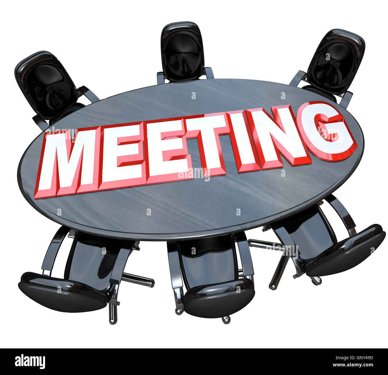 Meeting Room Conference Table Empty Chairs Discussion Stock Photo