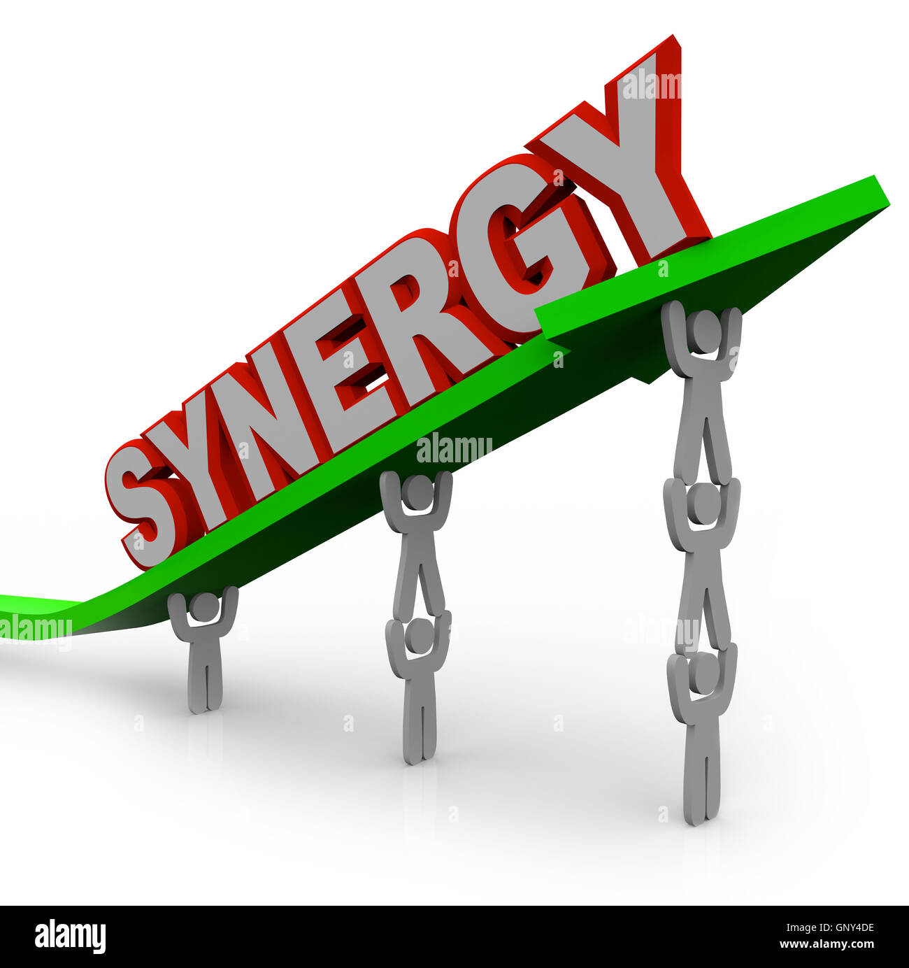 Synergy - Teamwork People Partner for Combined Strength Stock Photo