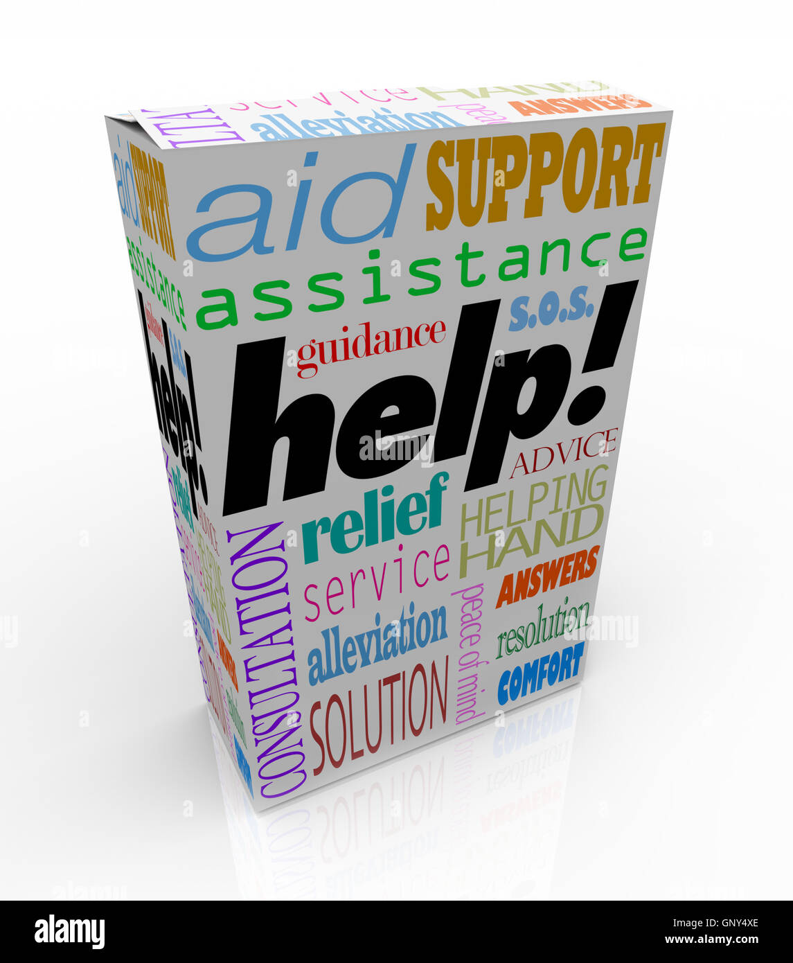 help-assistance-words-on-product-box-customer-support-stock-photo-alamy