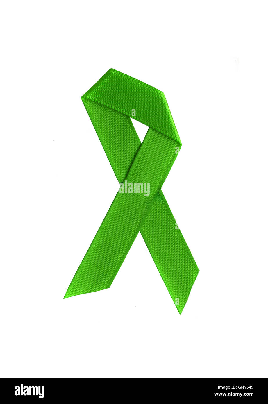 Green ribbon isolated on white Stock Photo Alamy