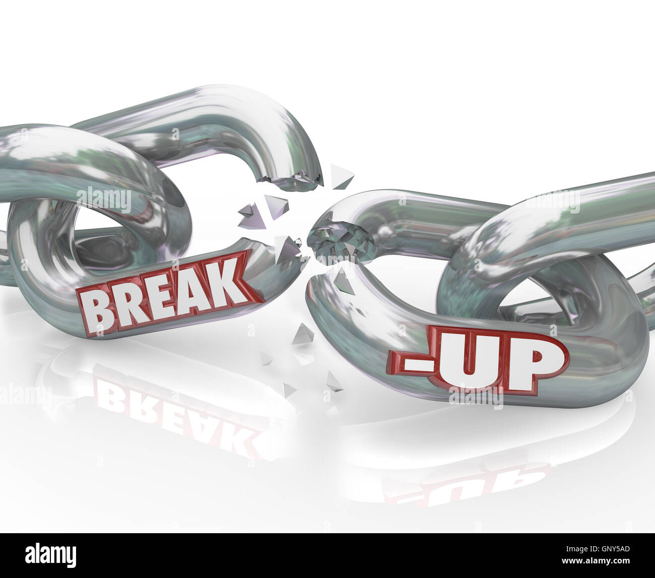 Break-Up Broken Links Chain Separation Divorce Stock Photo