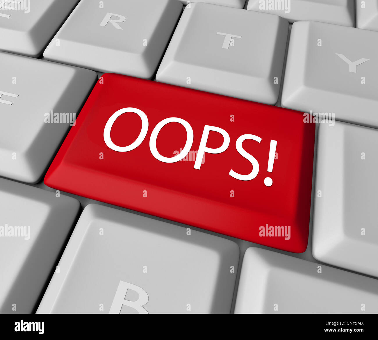 Oops Mistake Correction Key on Computer Keyboard Stock Photo