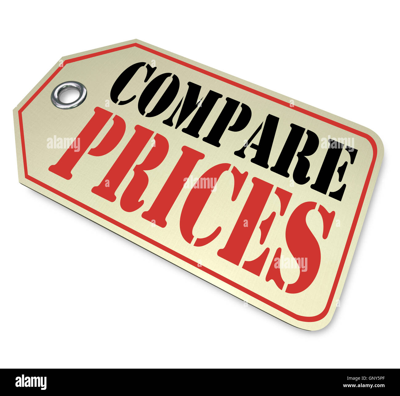 Compare Prices Tag Price Comparison Shopping Stock Photo
