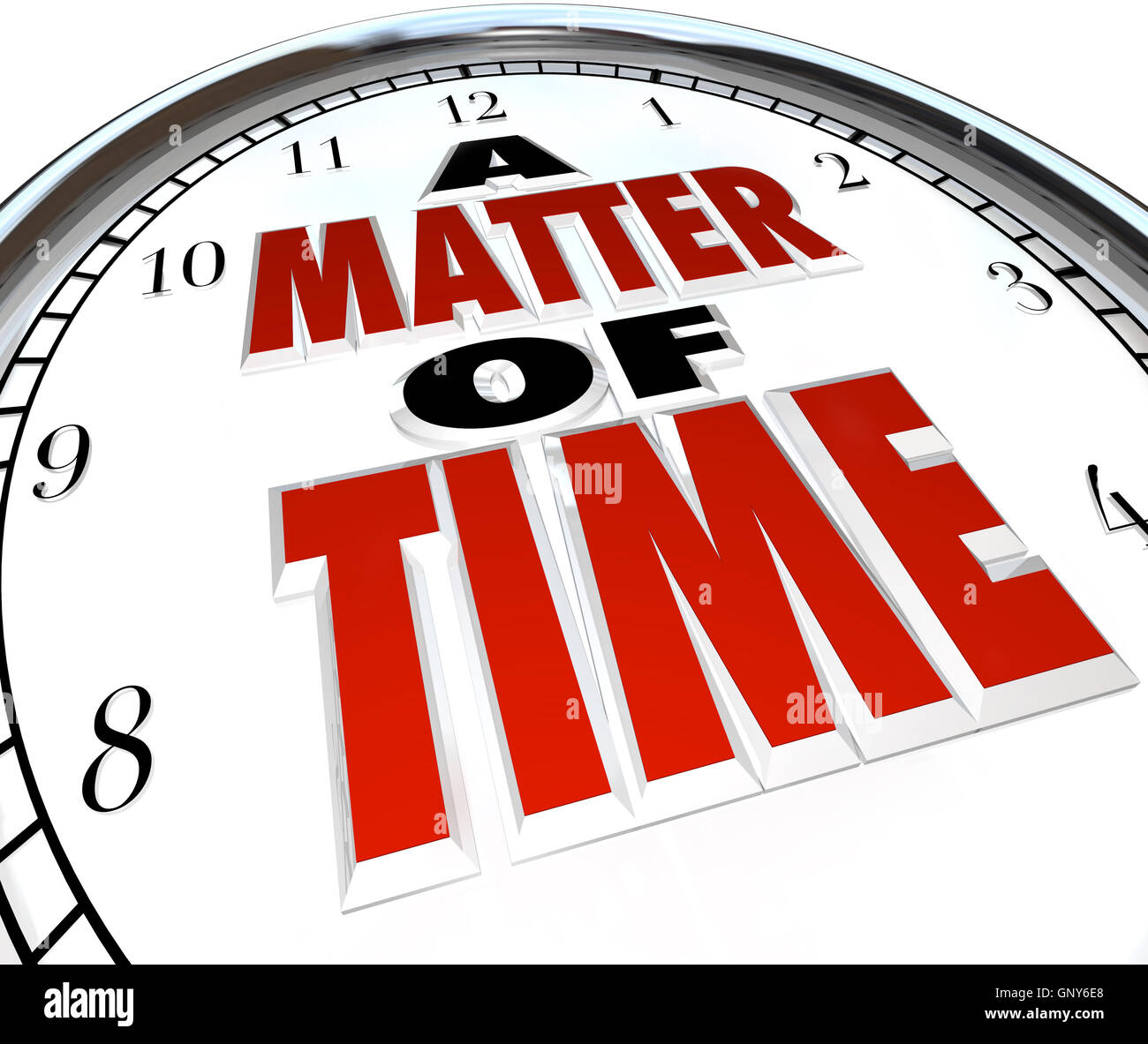 A Matter of Time Words on Clock Passing Moments Stock Photo Alamy