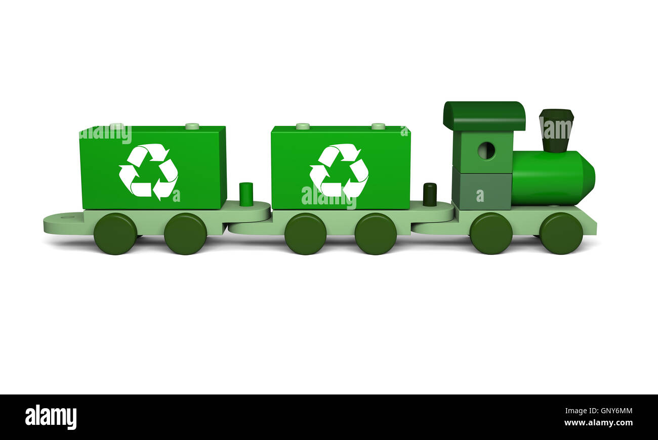 Green toy train Stock Photo - Alamy