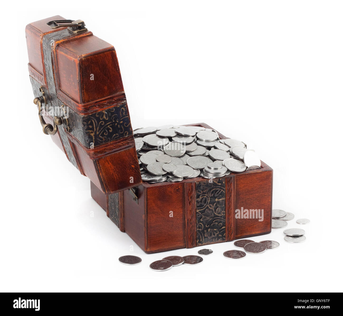 Treasure Chest. Isolated on a white background Stock Photo - Alamy