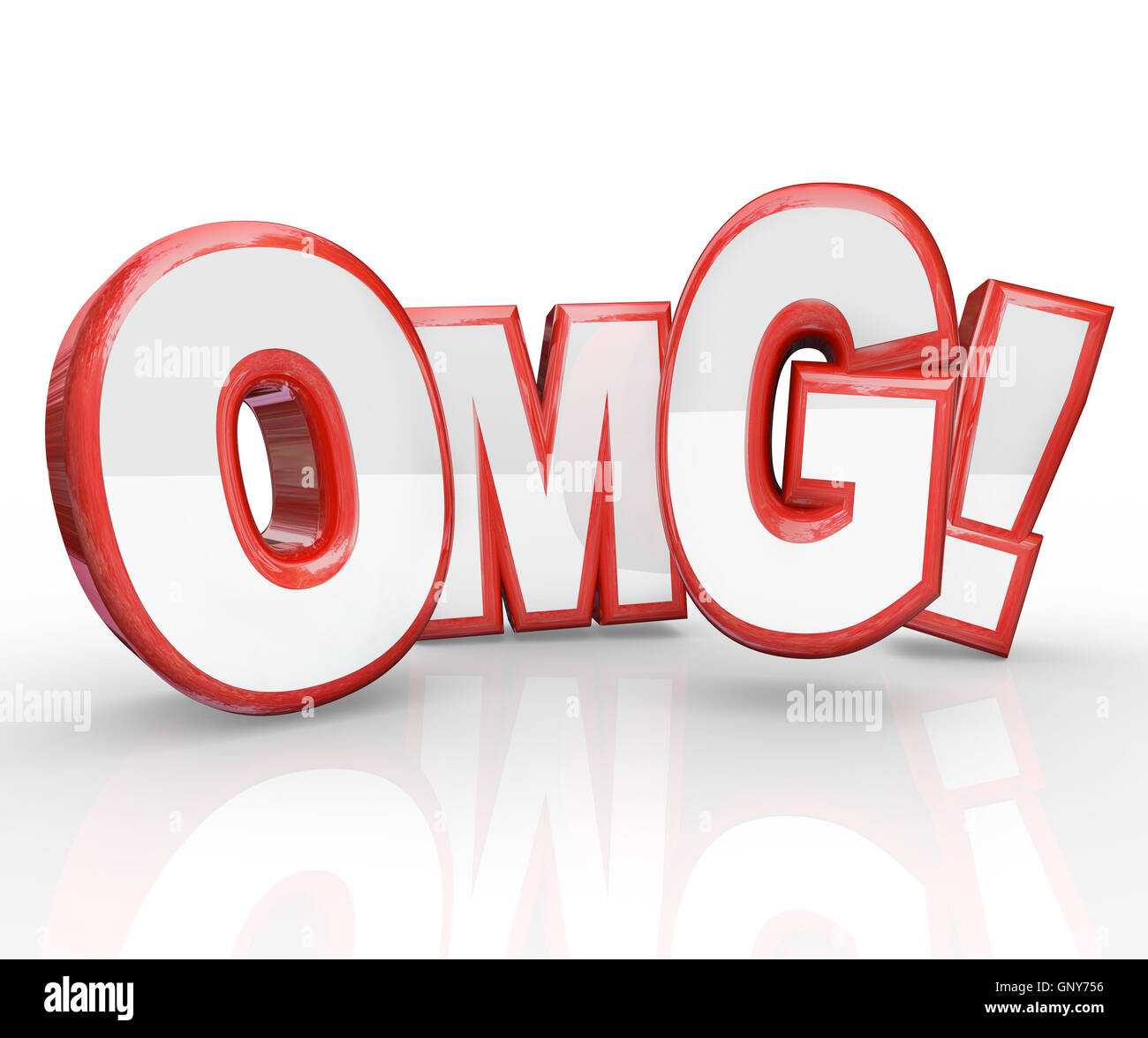OMG Red 3D Letters Oh My God Shocked Amazement Stock Photo - Alamy