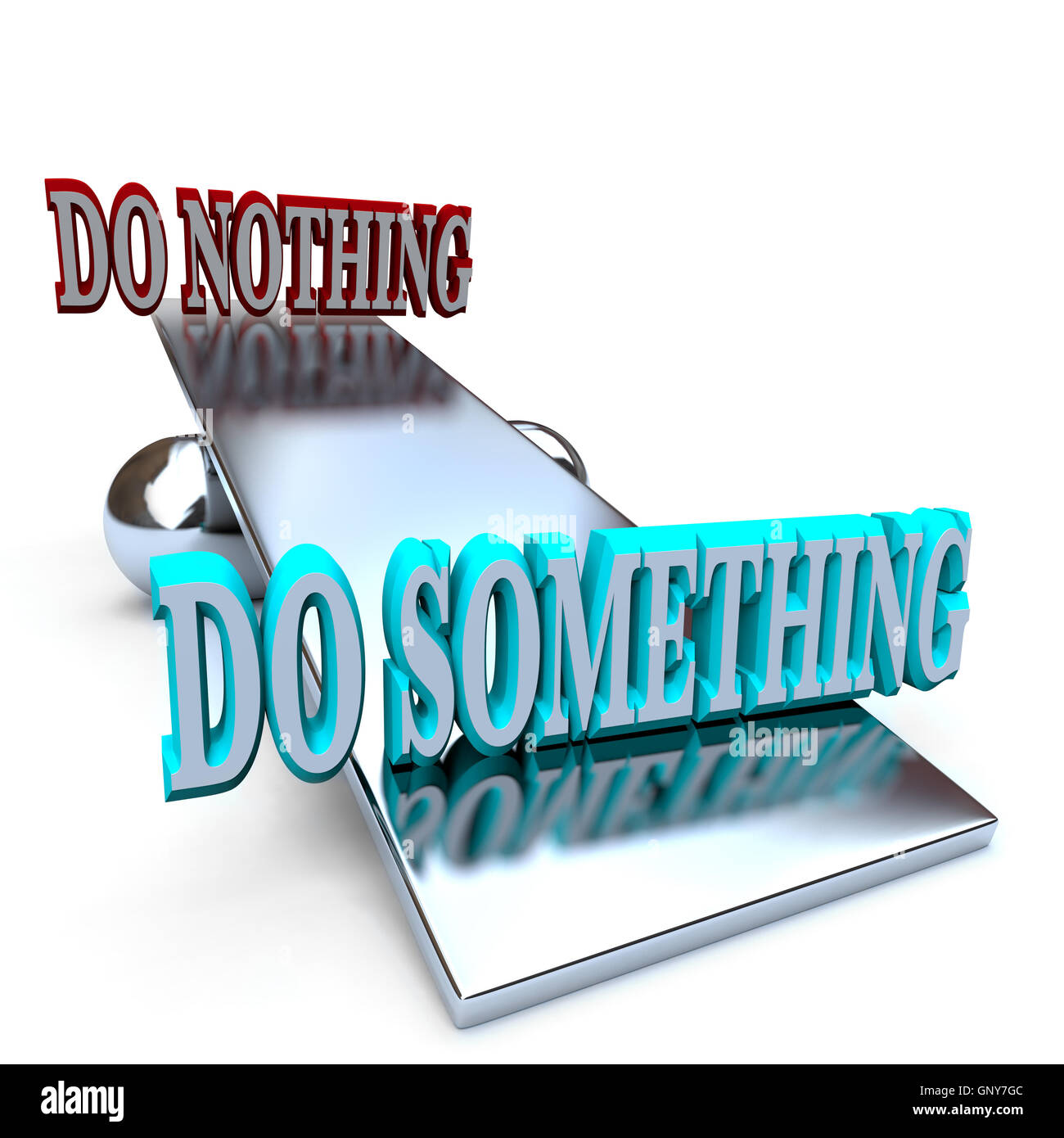 Do Something vs Doing Nothing - Taking a Stand Stock Photo