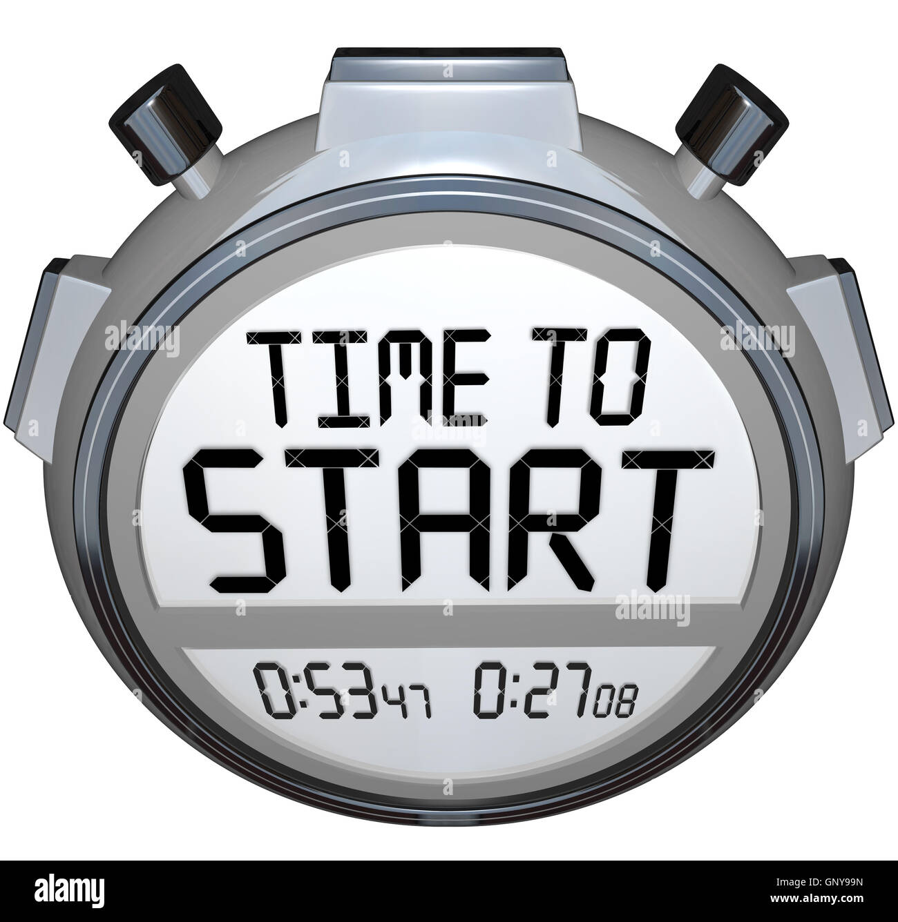 Time to Start Words Stopwatch Timer Clock Stock Photo Alamy