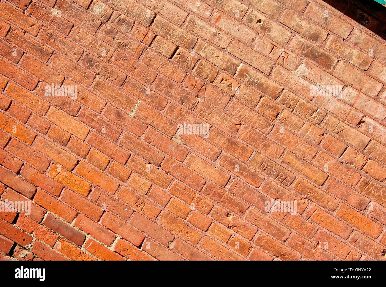 Grungy Brick Wall Diagonal Stock Photo