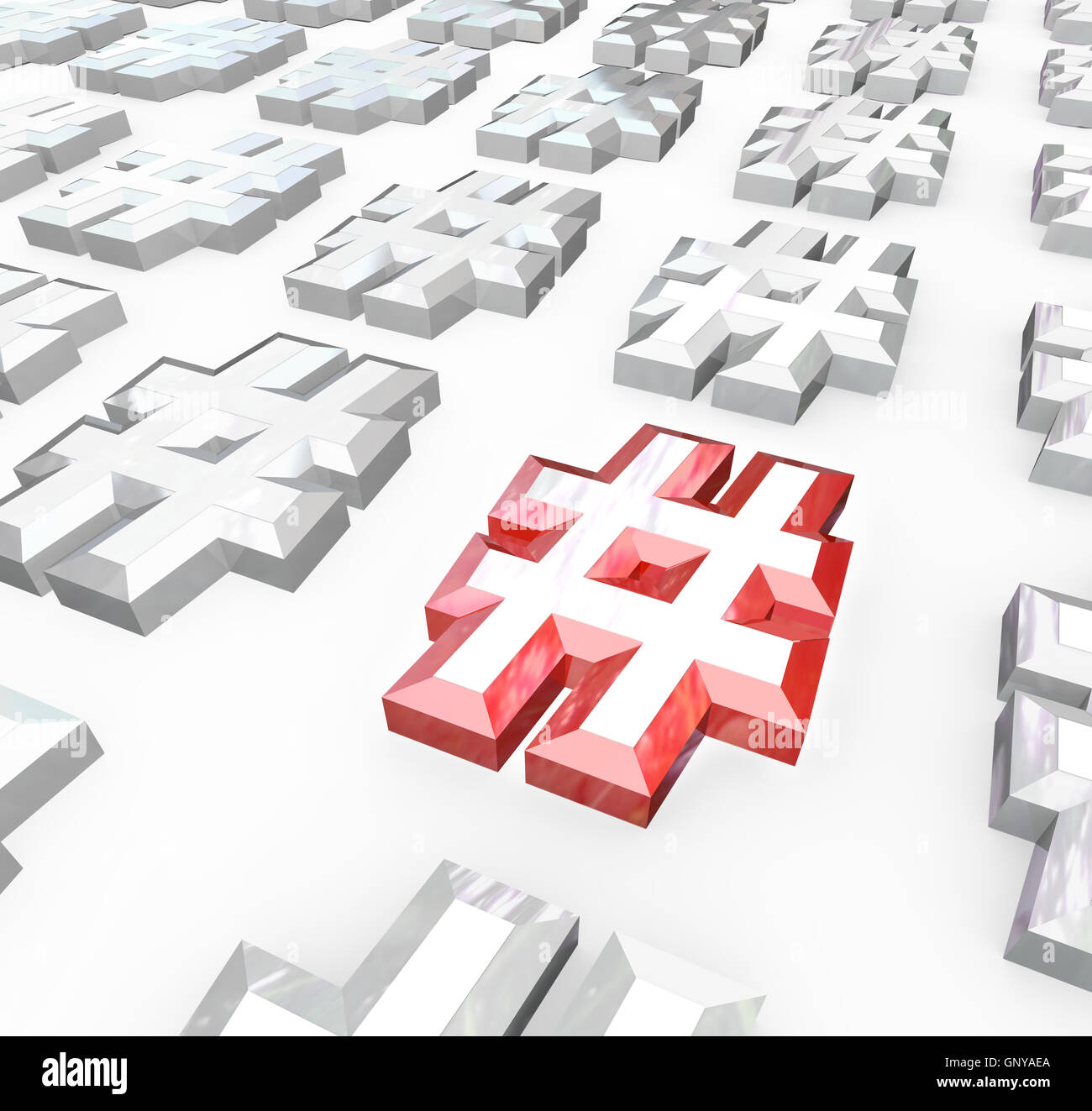 Many Hash Tags Internet Communication Messages Updates Stock Photo - Alamy