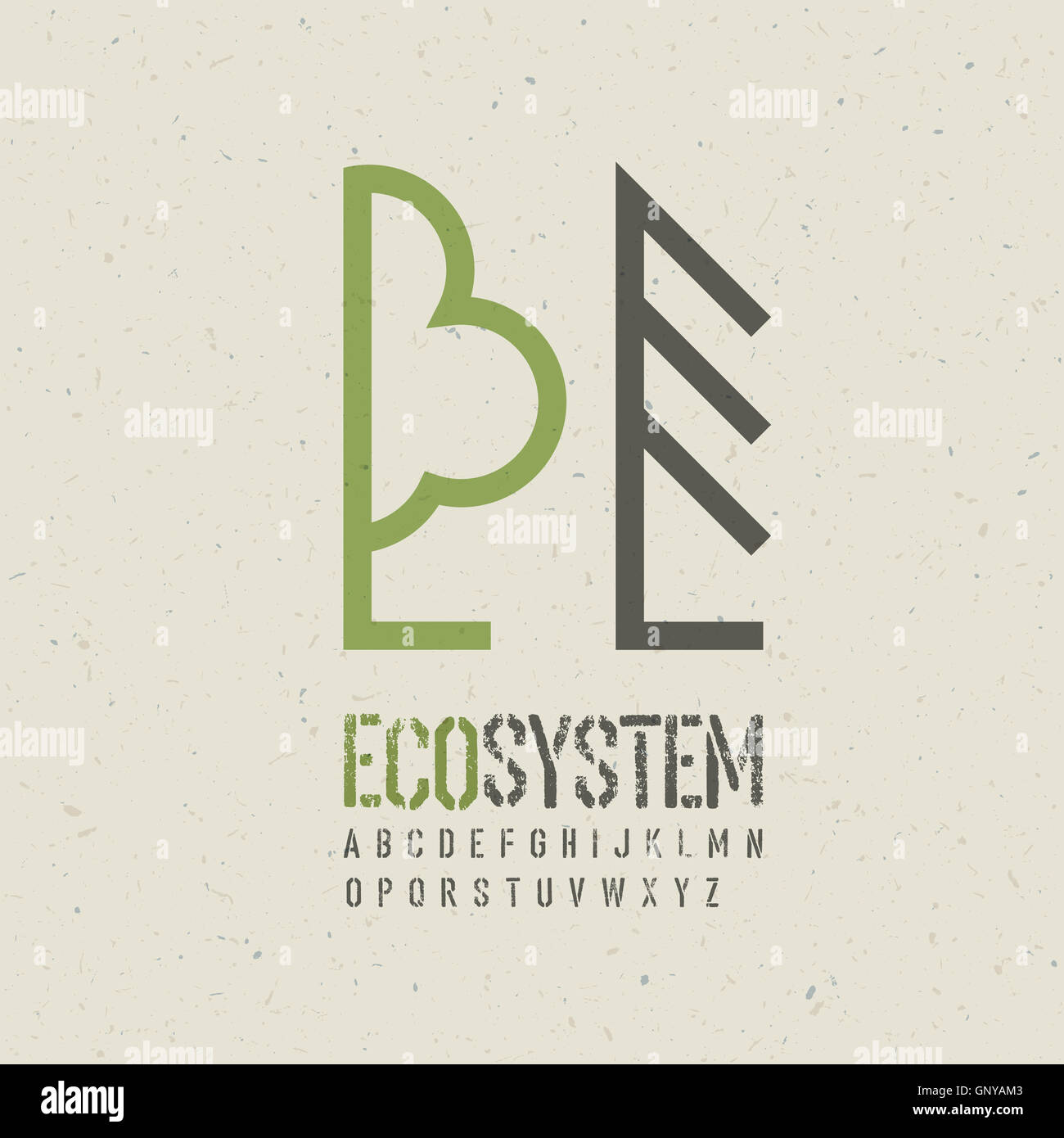 Ecological emblem template. Vector illustration, EPS10 Stock Photo