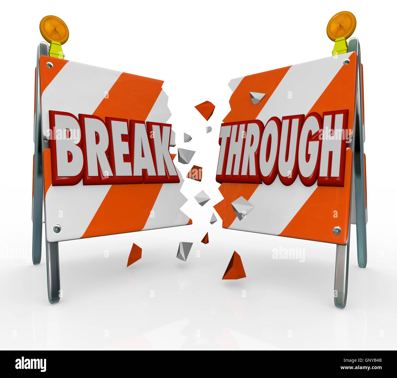 Break Through Overcome Barrier Obstacle in Your Way Stock Photo