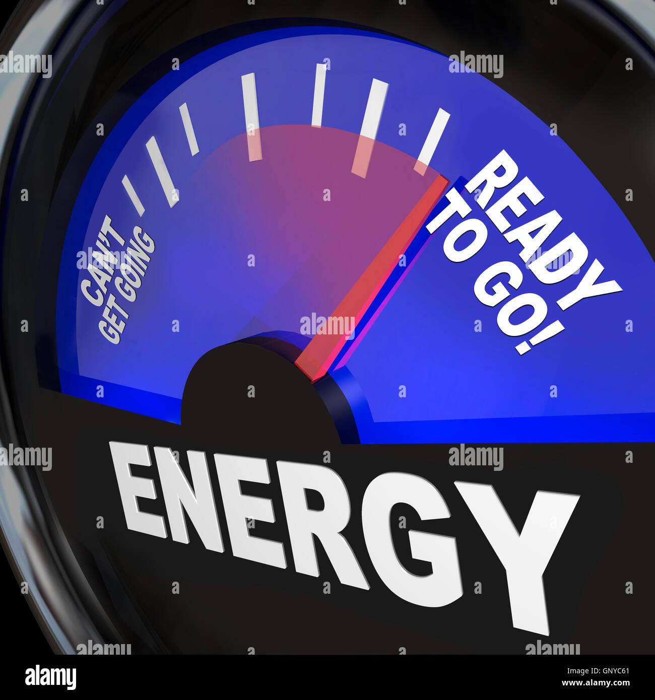 Energy Fuel Gauge Ready to Go Stock Photo