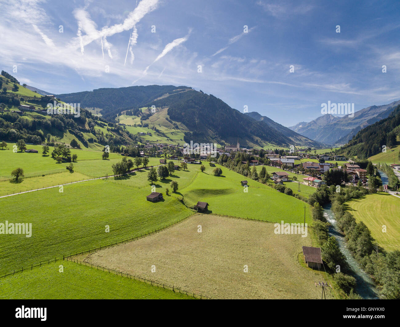 Rauris in Austria, mountain village in the Alps, Salzburg Stock Photo