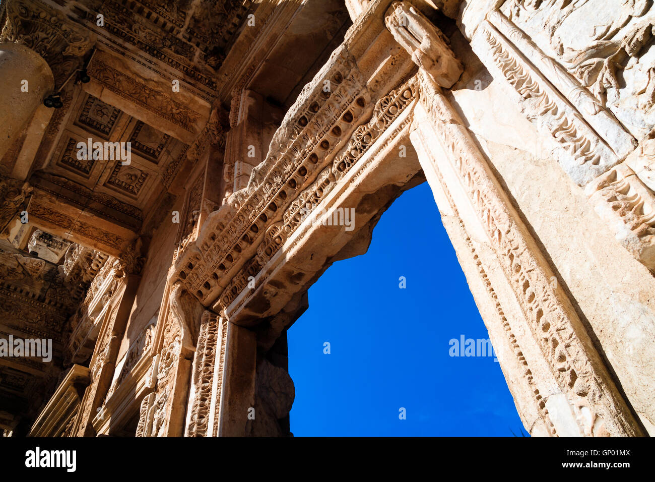 Ephesus architecture, Library of Celsus Stock Photo