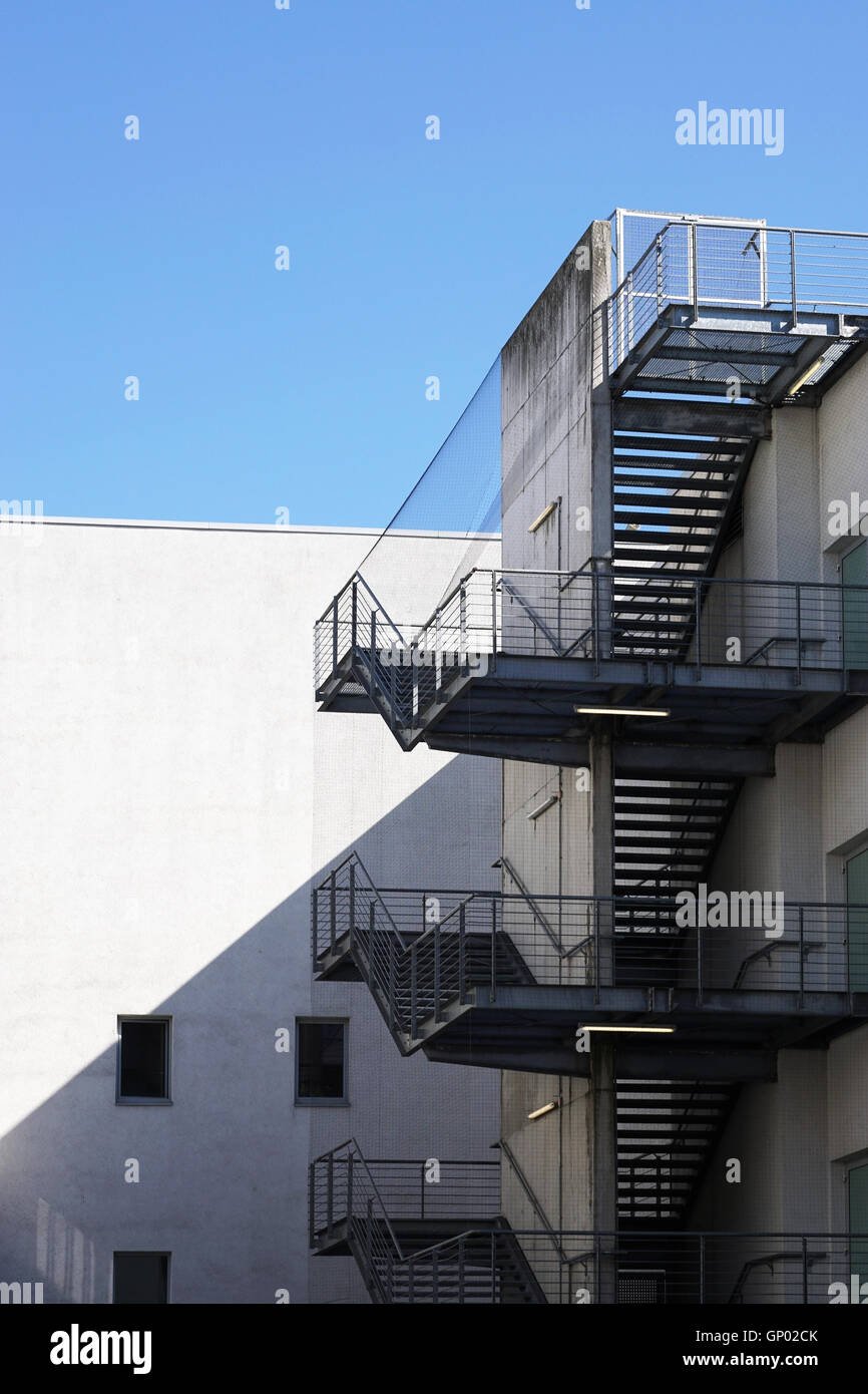exterior fire exit stairs or staircase Stock Photo