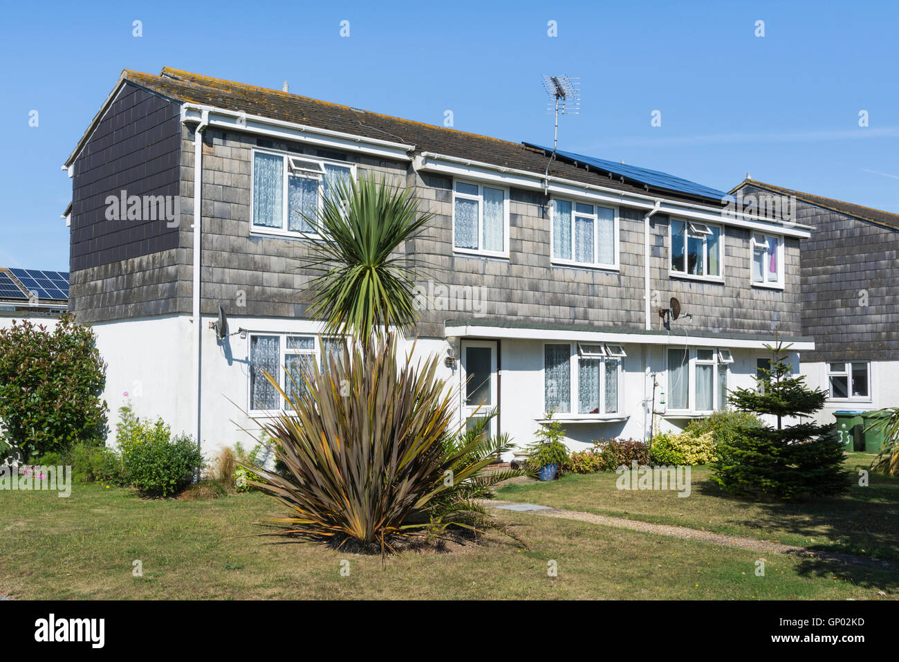 Tile hung modern terraced houses in the UK Stock Photo Alamy