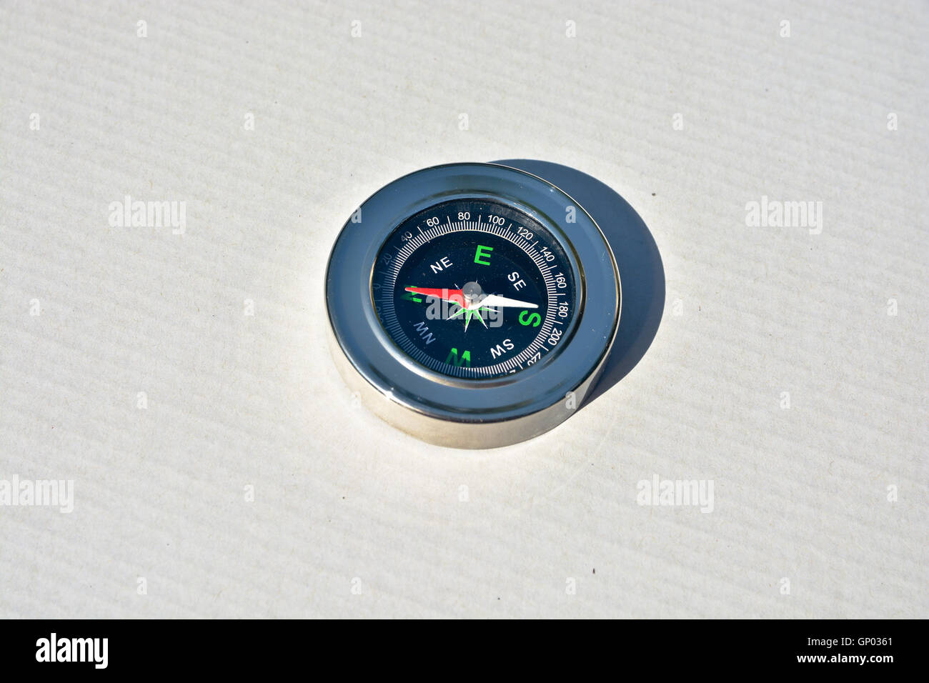 Magnetic compass. Compass - navigation instrument, on a white ...