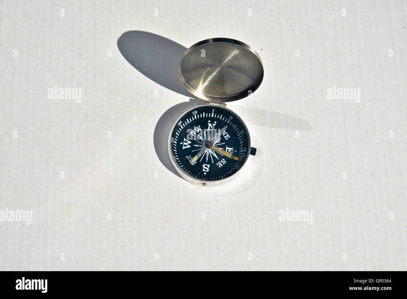 Magnetic compass. Compass - navigation instrument, on a white ...