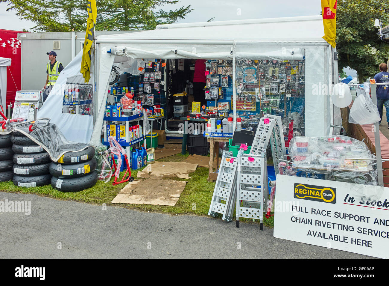 Spare parts van at the Festival of Motorcycling, Isle of Man 2016 Stock Photo