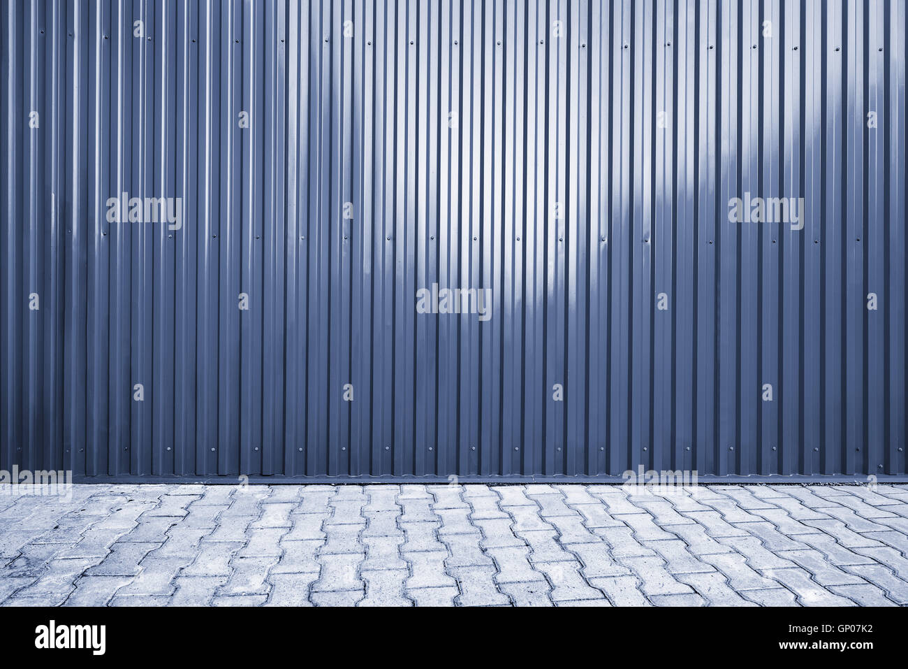 White corrugated metal fence background Stock Photo - Alamy